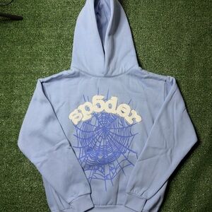 Light Blue Sp5der Hoodie